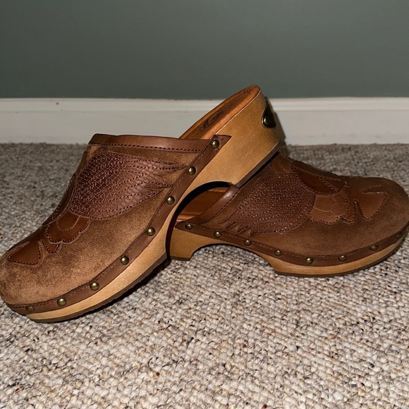 Lucky Brand Suede and Leather Clogs - Picture 1 of 5